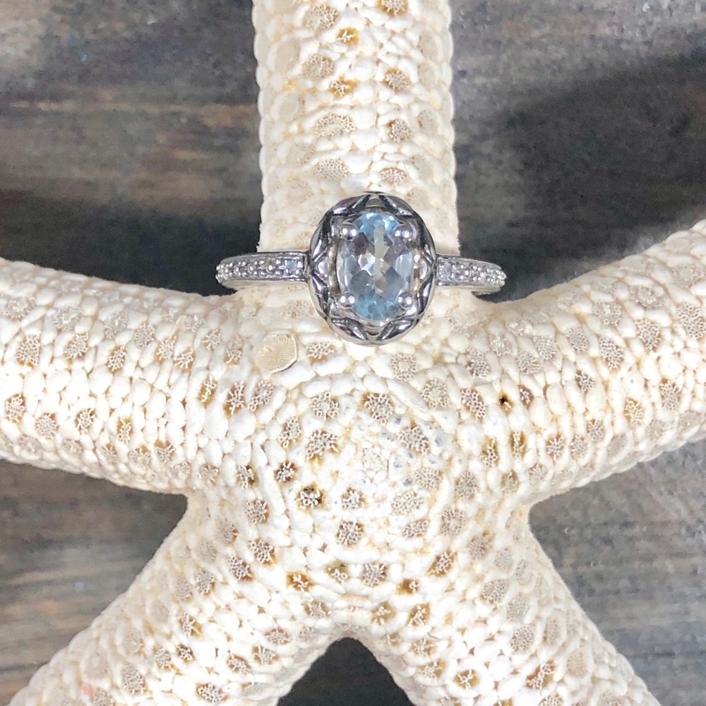 Genuine Aquamarine Gemstone Ring